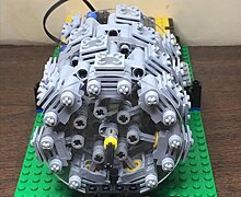 Из Lego собрали работающий 28-цилиндровый радиальный мотор