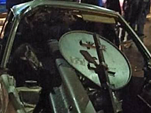 В Казахстане машину разделило надвое отбойником