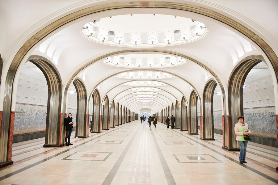 Станция метро Маяковская, Москва, Россия, Европа