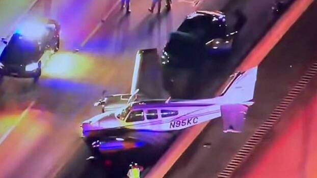 Американка врезалась в самолет, севший на аварийную посадку на трассу во Флориде