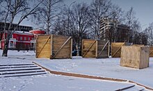 На Онежской набережной установили кубы для участников конкурса снежных и ледовых скульптур