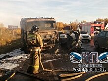 Под Челябинском водитель заживо сгорел после столкновения с КАМАЗом