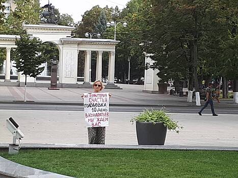 После 10 дней голодовки дольщики ЖК «Территория счастья» начали пикетировать краевую администрацию