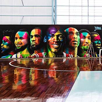 Неймар похвастался баскетбольным залом с портретами звезд НБА