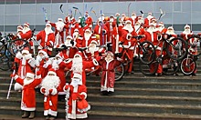 Всероссийский парад Дедов Морозов состоялся в Рыбинске под Ярославлем