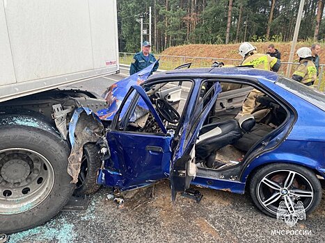 В Сарапуле автомобиль «БМВ» столкнулся с грузовиком