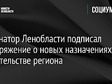Губернатор Ленобласти подписал распоряжение о новых назначениях в правительстве региона