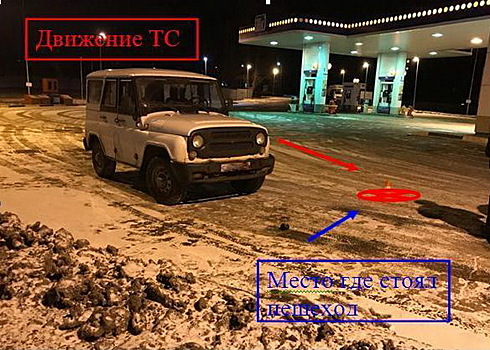 Водителя сбили на автозаправке