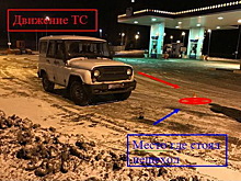 Водителя сбили на автозаправке