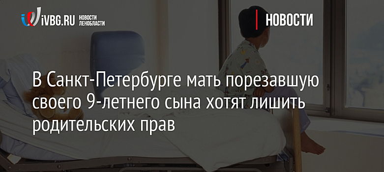 В Санкт-Петербурге мать порезавшую своего 9-летнего сына хотят лишить родительских прав