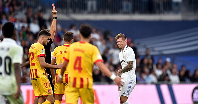 Кроос удален впервые в карьере – за две желтые в матче «Реала» с «Жироной»