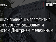 В Лукашах появились граффити с актером Сергеем Бодровым и хоккеистом Дмитрием Мелехиным