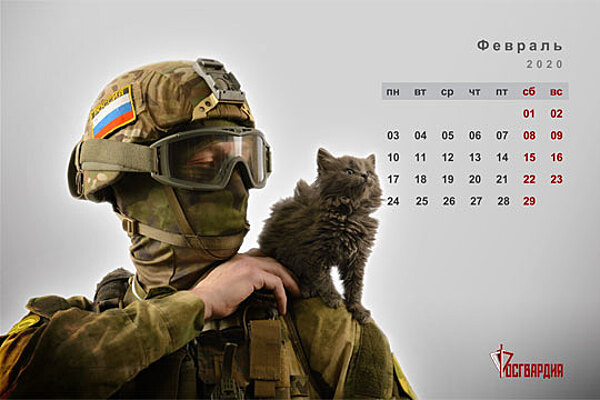 Росгвардия поздравила женщин с 8 марта календарем со спецназом и котятами -  Рамблер/новости