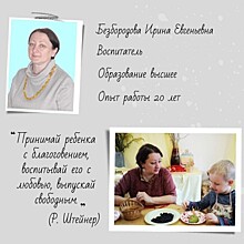 В школе №554 опубликовали новый пост рубрики «Воспитатели и помощники воспитателей»