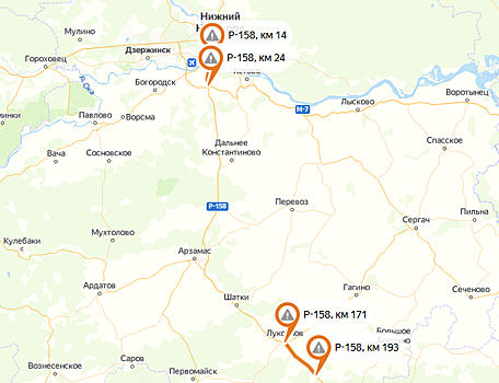 Движение по трассе P-158 в Нижегородской области ограничат с 11 мая