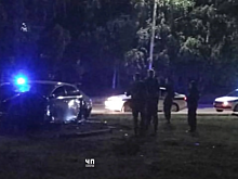 Ночью водитель иномарки протаранил забор парка в Солнечном и сбежал