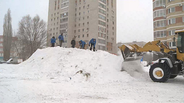  В Тольятти соорудили ледовую горку со снежными фигурами 