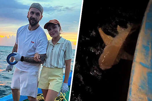 Жена рэпера ST Ассоль опубликовала видео с мужем, поймавшим акулу