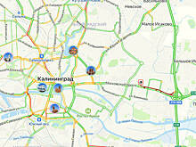 Одна авария: карта пробок в Калининграде на утро понедельника
