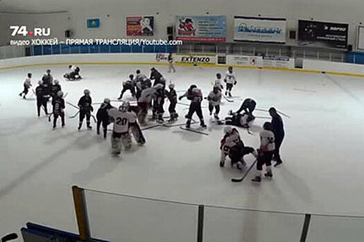 12-летние хоккеисты устроили массовую драку после матча