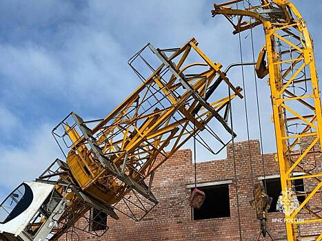 Опубликовано фото упавшего в российском регионе башенного крана