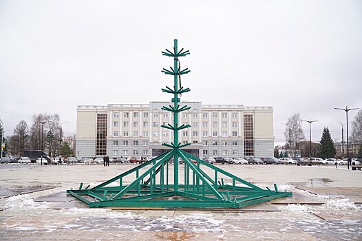 В Ижевске начали устанавливать новогоднюю ёлку
