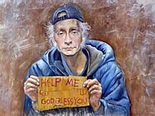 Сирийский художник изобразил Путина и Меркель в образе беженцев