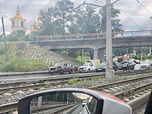 ДТП на выезде с кольца Советской площади спровоцировало пробку в Новокузнецке