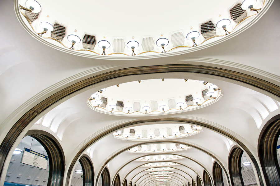 Станция метро Маяковская, Москва, Россия, Европа