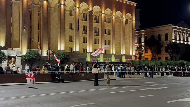 Протестующие вышли в центр Тбилиси