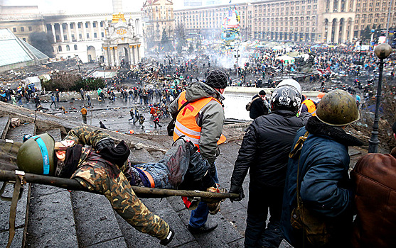 Киев. Беспорядки на Площади Независимости в феврале 2014 г