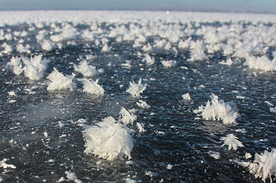 На замерзшем карьере в Лыткарино замечено редкое природное явление