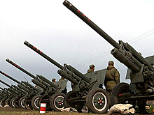 Кадры репетиции салютных дивизионов ко Дню Победы