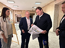 Сергей Пахомов проверил ход работ в Ивантеевской ДШИ в г.о. Пушкинский