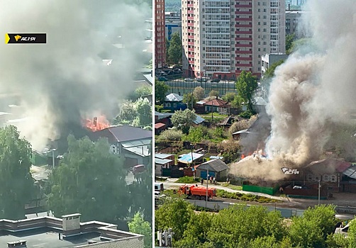 В Новосибирске сотрудники МЧС спасли женщину из подвала горящего дома