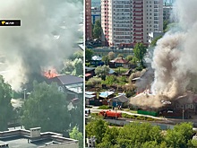 В Новосибирске сотрудники МЧС спасли женщину из подвала горящего дома