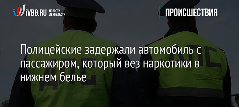 Полицейские задержали автомобиль с пассажиром, который вез наркотики в нижнем белье