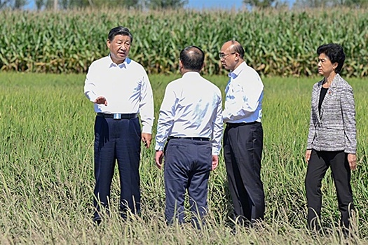 Си Цзиньпин навестил жителей пострадавшей от наводнения деревни