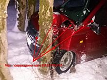 Пьяный водитель Granta тормозил об дерево в Апшеронском районе