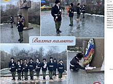 Кадеты из Кузьминок возложили цветы к памятнику Федору Полетаеву