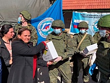 Представители ЦПВС раздали гумпомощь к 8 марта в сирийском поселке Барзин