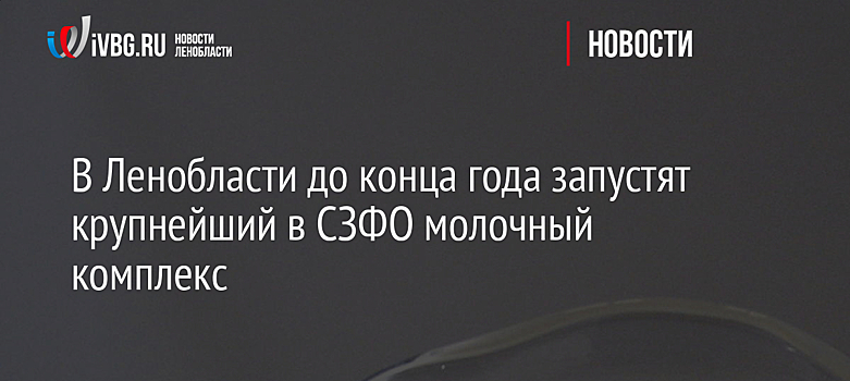 В Ленобласти до конца года запустят крупнейший в СЗФО молочный комплекс