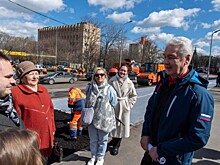 В Москве дан старт новому сезону благоустройства. Собянин проинспектировал работы на ул. Бутлерова