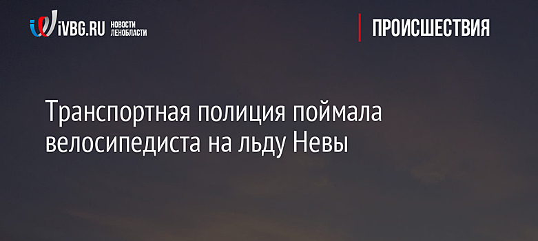 Транспортная полиция поймала велосипедиста на льду Невы