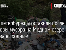 Фото: петербуржцы оставили после себя горы мусора на Медном озере всего за выходные
