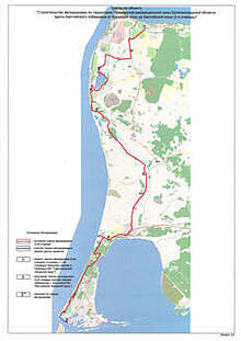 Глава Янтарного показал схему маршрута велодорожки от Приморья до Балткосы
