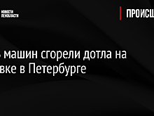 Шесть машин сгорели дотла на парковке в Петербурге