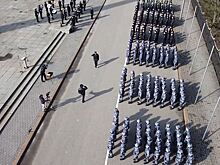 В Калининграде состоялся городской развод патрульных нарядов полиции, Росгвардии и казаков