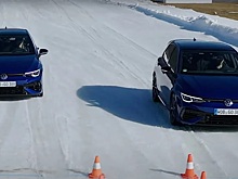 VW демонстрирует мастерство нового Golf R в нескольких снежных залах