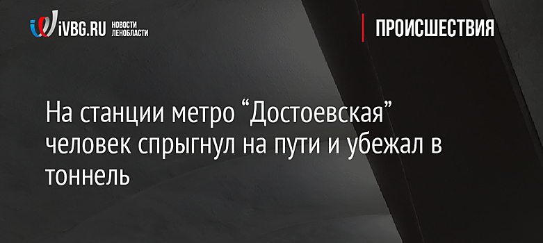На станции метро “Достоевская” человек спрыгнул на пути и убежал в тоннель